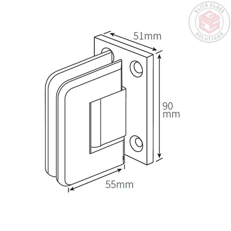 T-shaped hinges glass-to-wall