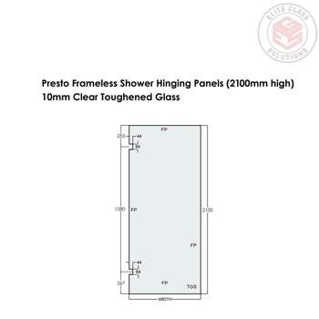 Illustration of 2000mm high hinged inline panels