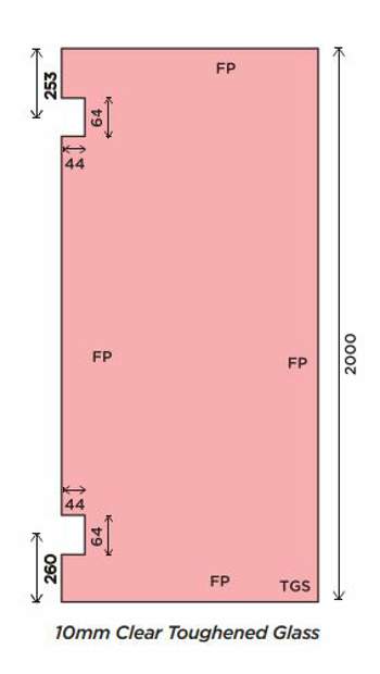 Illustration of 2000mm high hinged inline panels