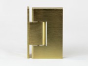 Variable angle glass to wall hinge in Brushed Gold