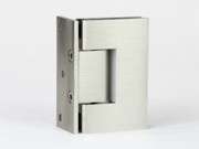 Variable angle glass to wall hinge in Brushed Nickel
