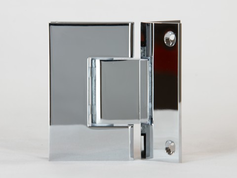 Corner mounted glass to wall shower hinges