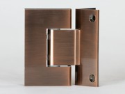 Shower Hinge - Glass to Wall Corner Mounted - 135 Degree with 90 Degree Fixing Plate - Red Copper