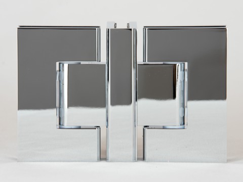Back to back glass to glass shower hinges