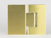 Brushed gold finish adjustable angle glass to glass hinge