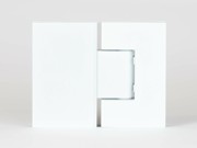 ES2 MW - 180 degree glass to glass shower hinge in a matt white finish