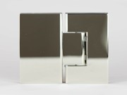 ES2 PN - 180 degree glass to glass shower hinge in a polished nickel finish