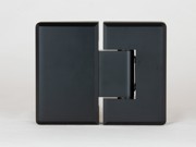 Bevelled 180 degree glass to glass shower hinge in Matt Black
