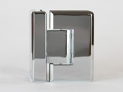 Polished Chrome 90 degree hinge for use in glass to glass shower doors