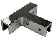 Glass to Glass T Section Clamp - Duplex 2205 - Polished Stainless Steel