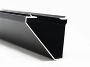 Brushed black tapered bottom cladding for balustrade channels