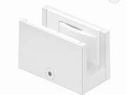 Saheco Adjustable Bottom Guide - Suits 8-14mm Glass - White Lacquered Aluminium