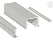 Saheco Top Track Set for SV-X150 - False Ceiling Mount - Satin Anodized Aluminium