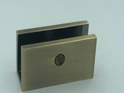 Square Shelf Bracket to Suit 12mm Glass - Antique Brass