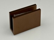 Square 50mm x 20mm Glass Shelf Bracket to suit 12mm Glass - Bronze