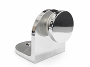 Fixed Bracket - Round 90 Degree Wall Mount with Button - Polished Chrome