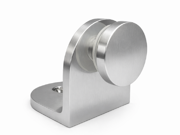 Shower Bracket - Round 90 Degree Wall Mount with Button - Satin Chrome