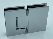 Polished Chrome 180 degree glass to glass micro hinge