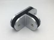 Shower Bracket - Round 180 Degree 90 Degree Glass to Glass - Satin Chrome
