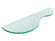 Glass Shelf - Wave - 600 x 150mm - 10mm Clear Toughened Glass