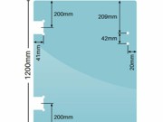 Presto Gate Panel for Soft Close Hinges - 12mm Clear Toughened - Glass to Glass - 1200mm x 800mm