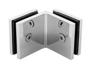 Fixed Bracket - Square 90 Degree Glass to Glass - Gun Black
