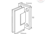 Polished Nickel T shaped glass to wall hinge