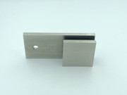 Fixed Bracket - 180 Degree Glass to Wall Square Shape - Brushed Gun Black