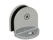 Floor Bracket - Round Custom Angle Glass to Wall 7 Forge - Polished Chrome