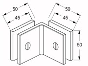 Fixed Bracket - Square 90 Degree Glass to Glass - Rose Gold