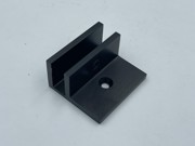 Glass Shelf Bracket - Square 50mm x 43mm x 24mm with Horizontal Leg - Matt Black