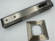 Hercules Core Drilled Square Spigot - Friction Fit - Non Conductive - Satin Stainless Steel