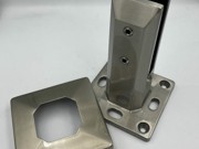 Non Conductive base mount spigot in a square satin stainless steel finish