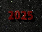 2025 numbers on black background