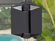 Instagram post - matt black pool fence hinge in use in a backyard