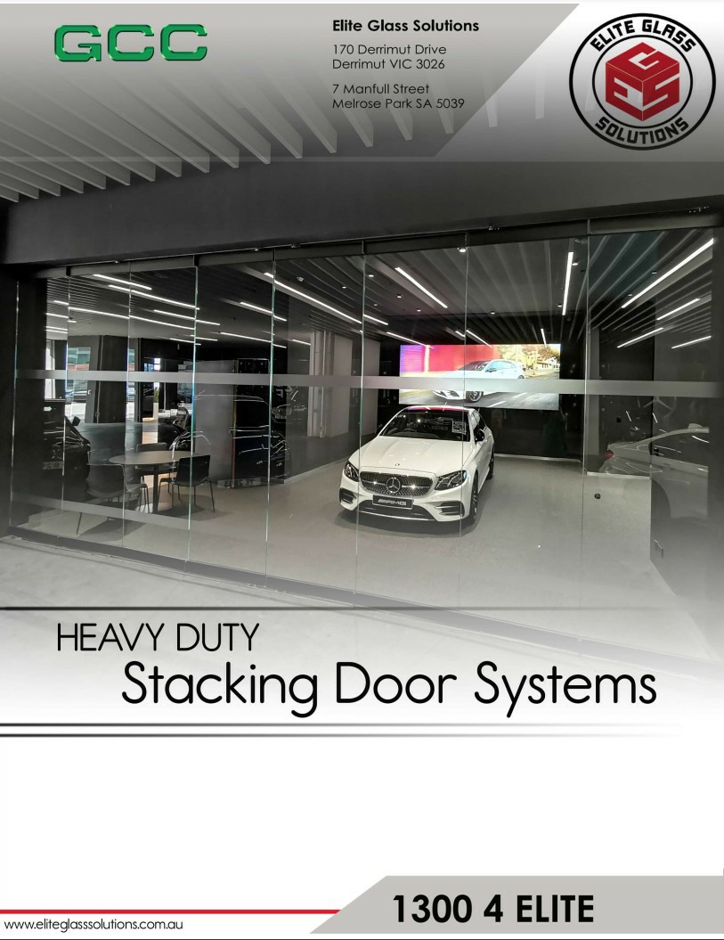 Heavy duty stacking glass door system brochure cover