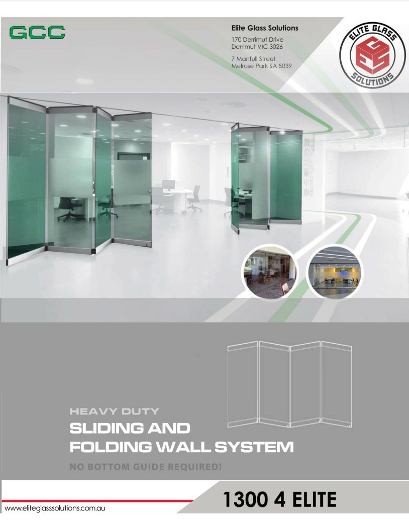 Heavy duty sliding and folding glass door system brochure cover