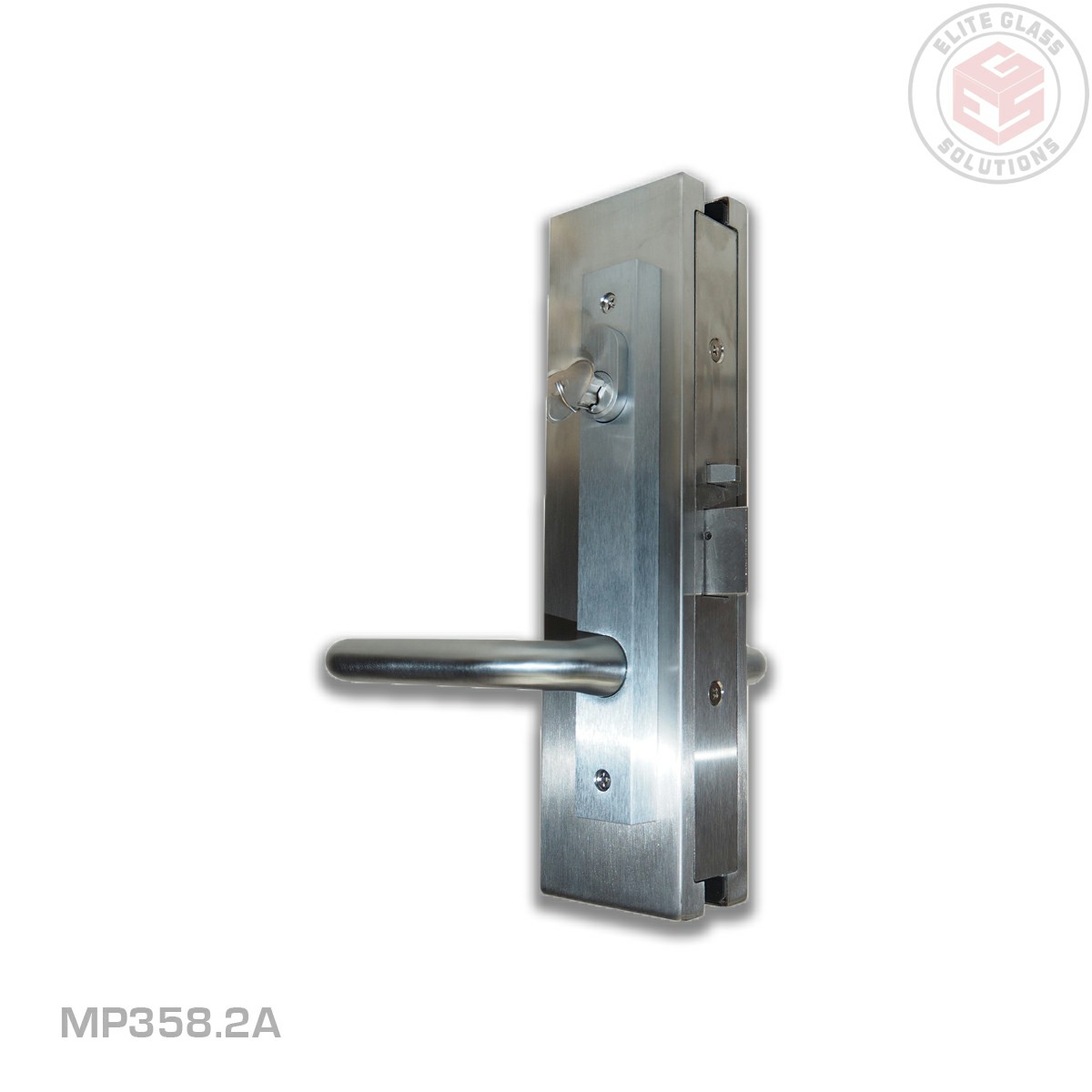Security Patch Lock - Cylinder Outside, Snib Inside - Handles Both Sides - Satin Stainless Steel
