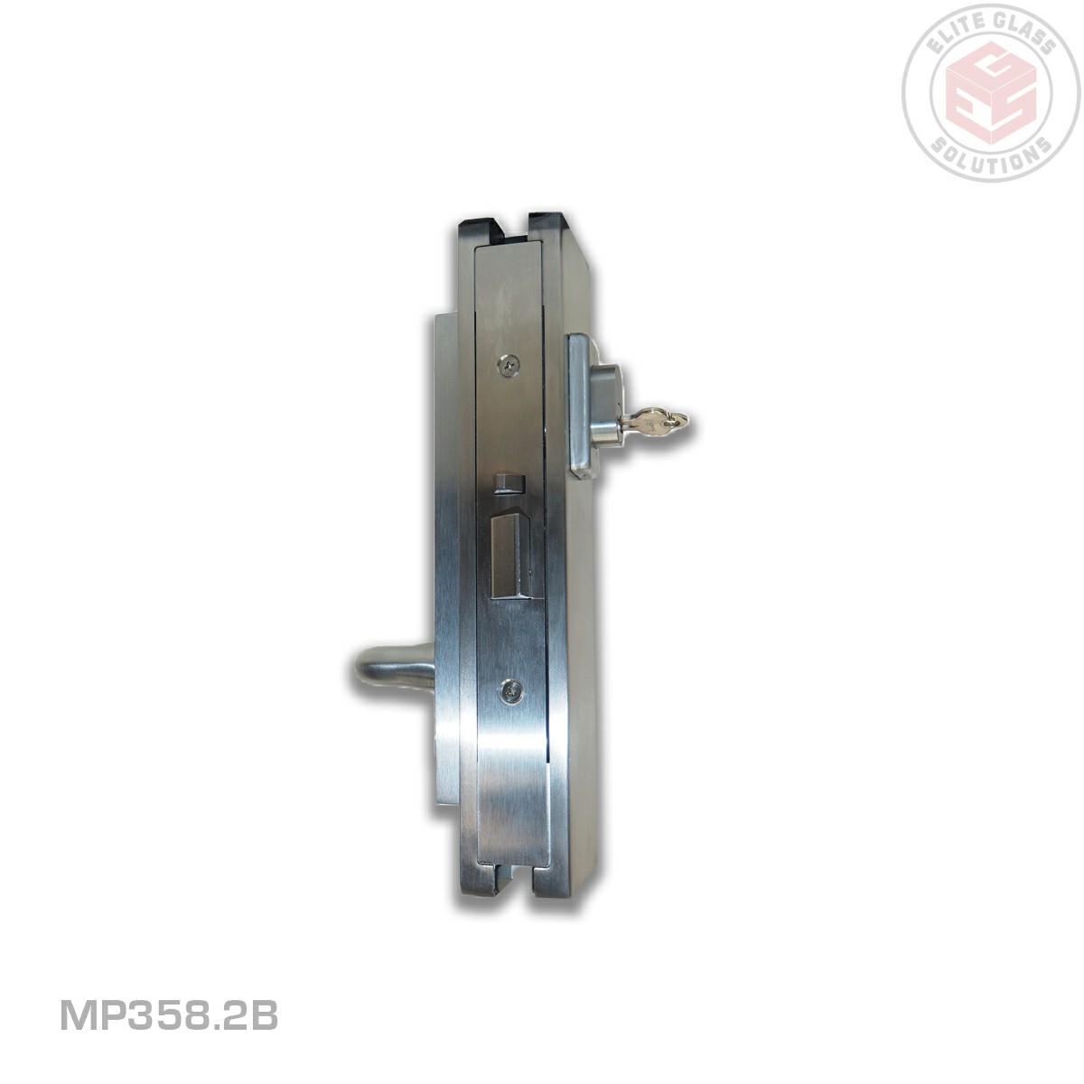 Security Patch Lock - Cylinder Outside, Handle Inside - Satin Stainless Steel