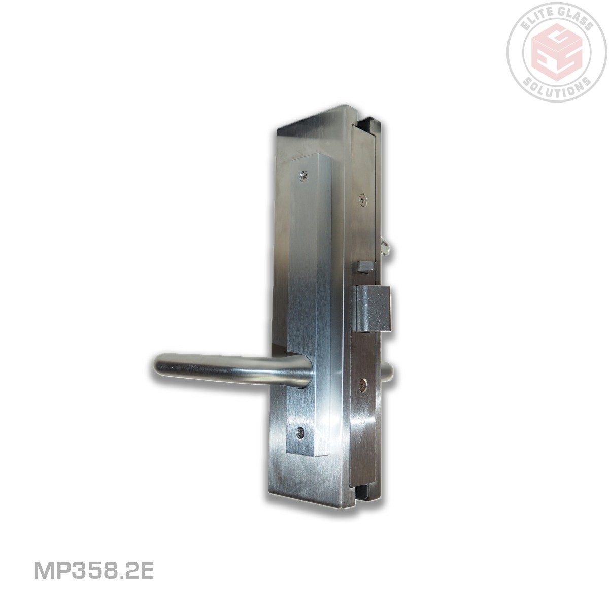 Security Patch Lock - Cylinder Outside and Handles Both Sides - Satin Stainless Steel