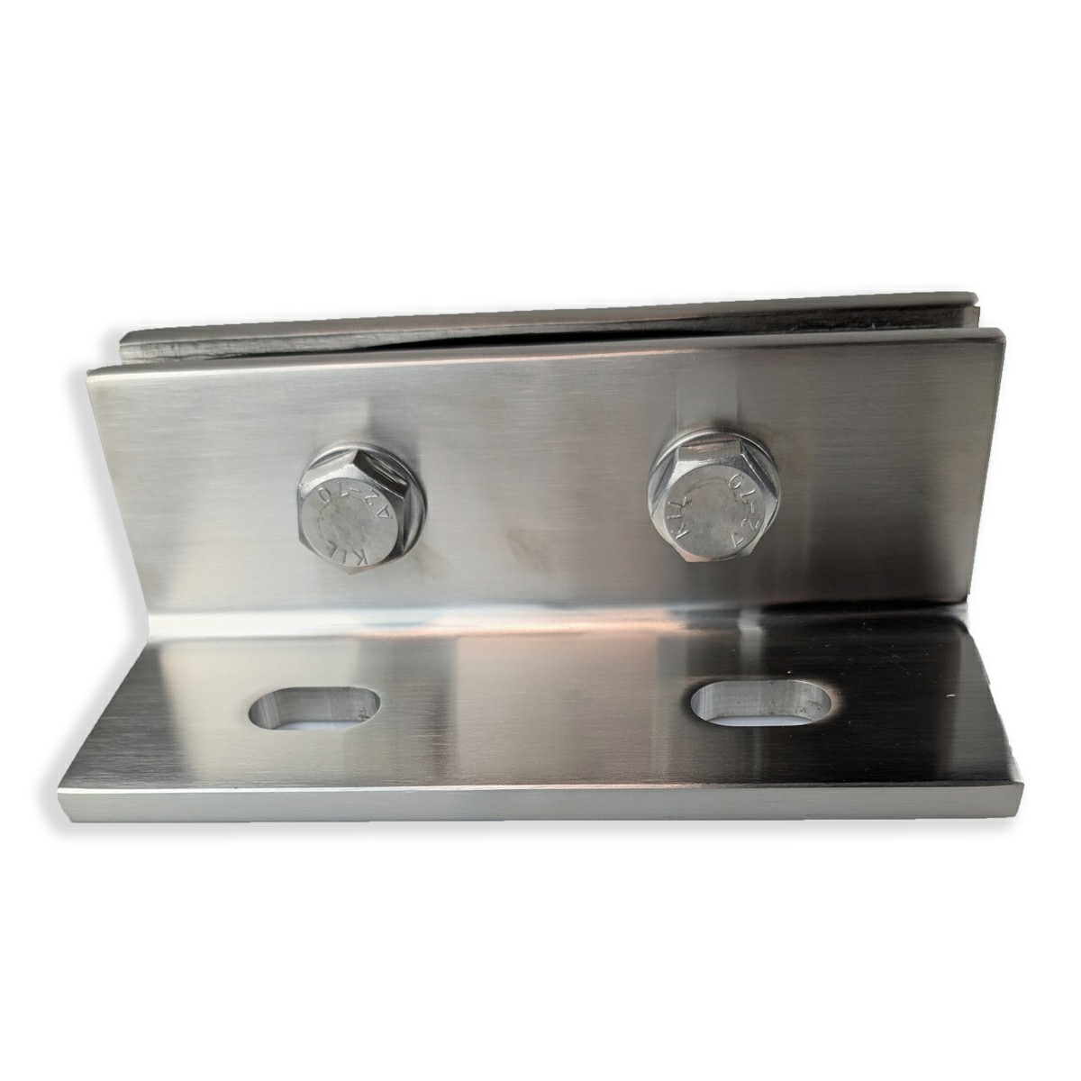 Structural Glass Fin Hanger Bracket - 200mm Long - Satin Stainless Steel