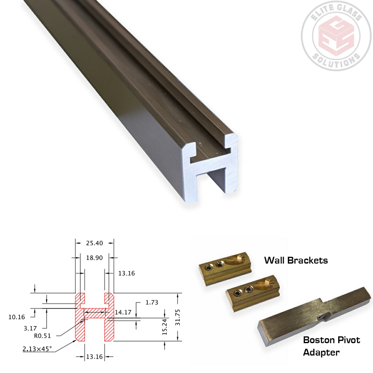 Boston Square Superior Header Series Brushed Nickel - SKU: Boston SQ ...
