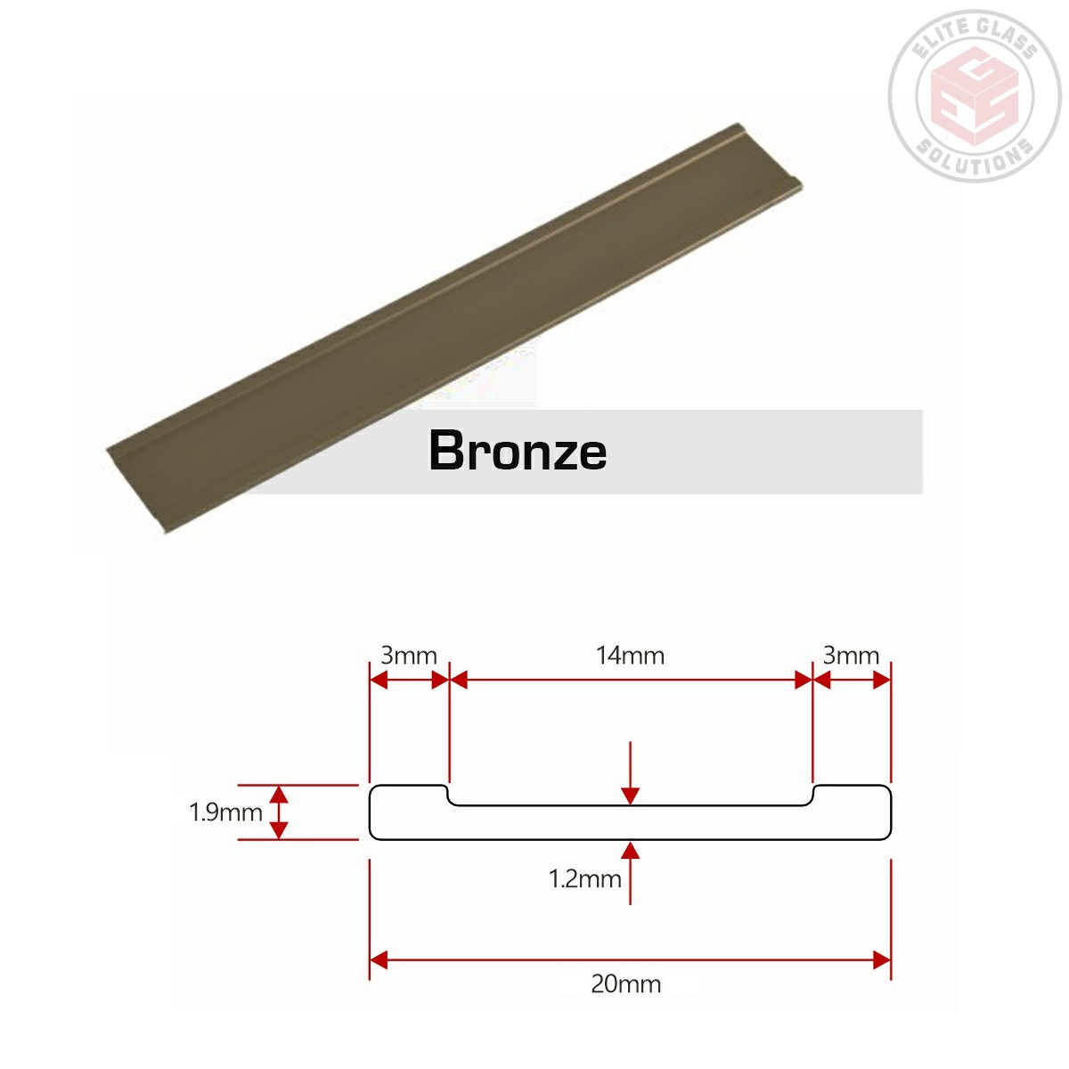 Bronze finish u-channel