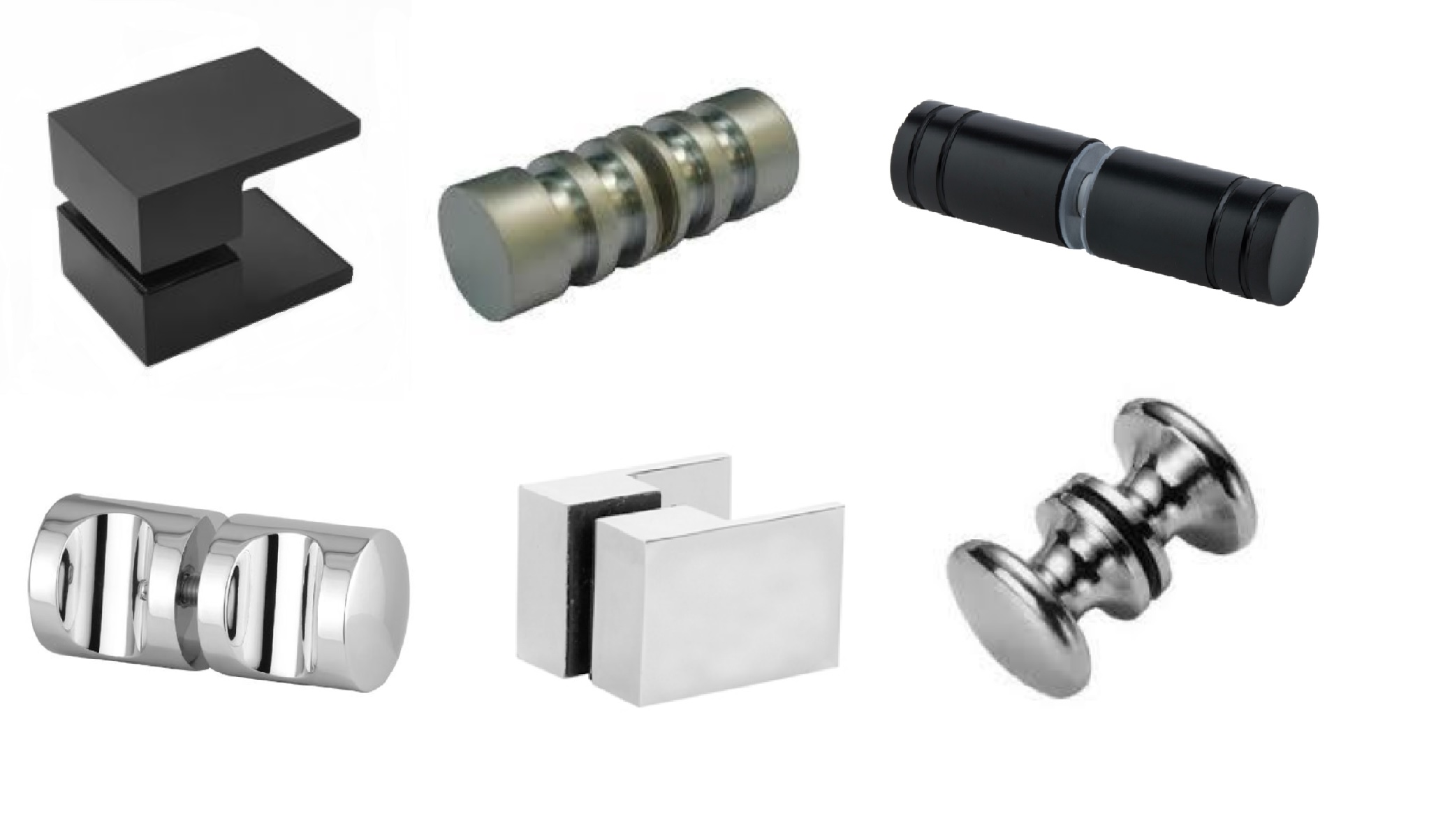 Variety of shower door knobs