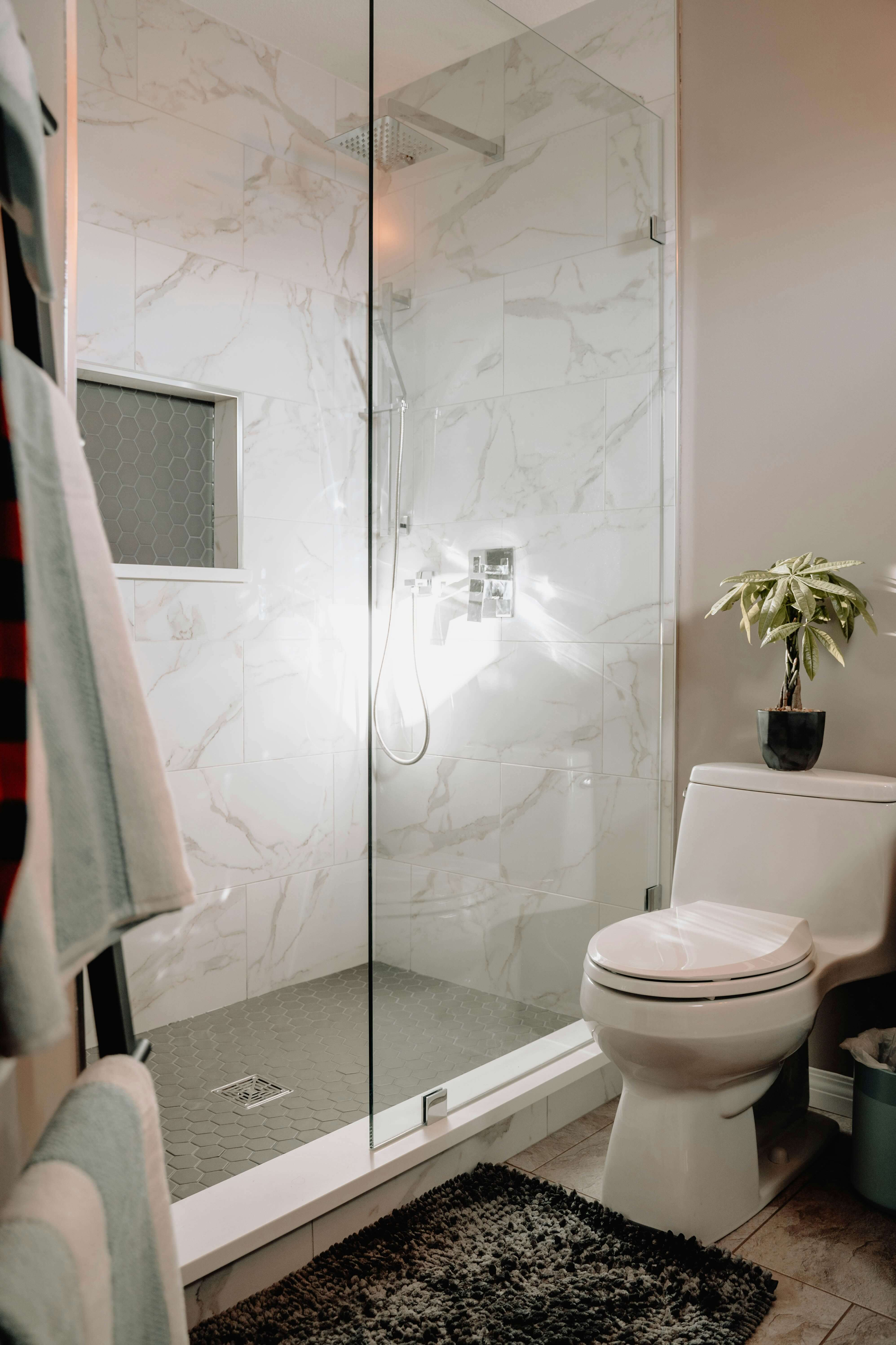 Glass panel for shower