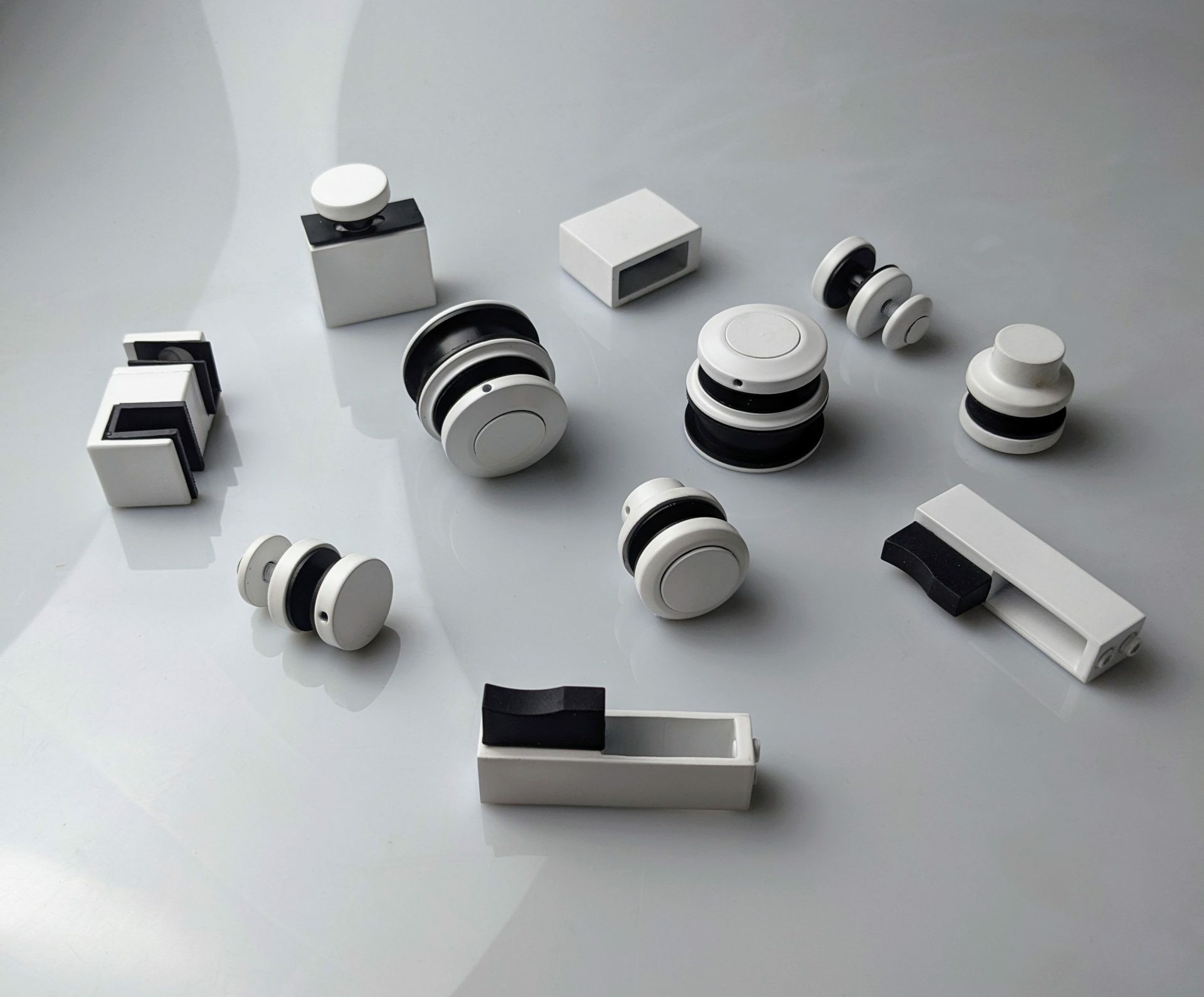 Matt white Aquaslide kit for sliding shower glass doors