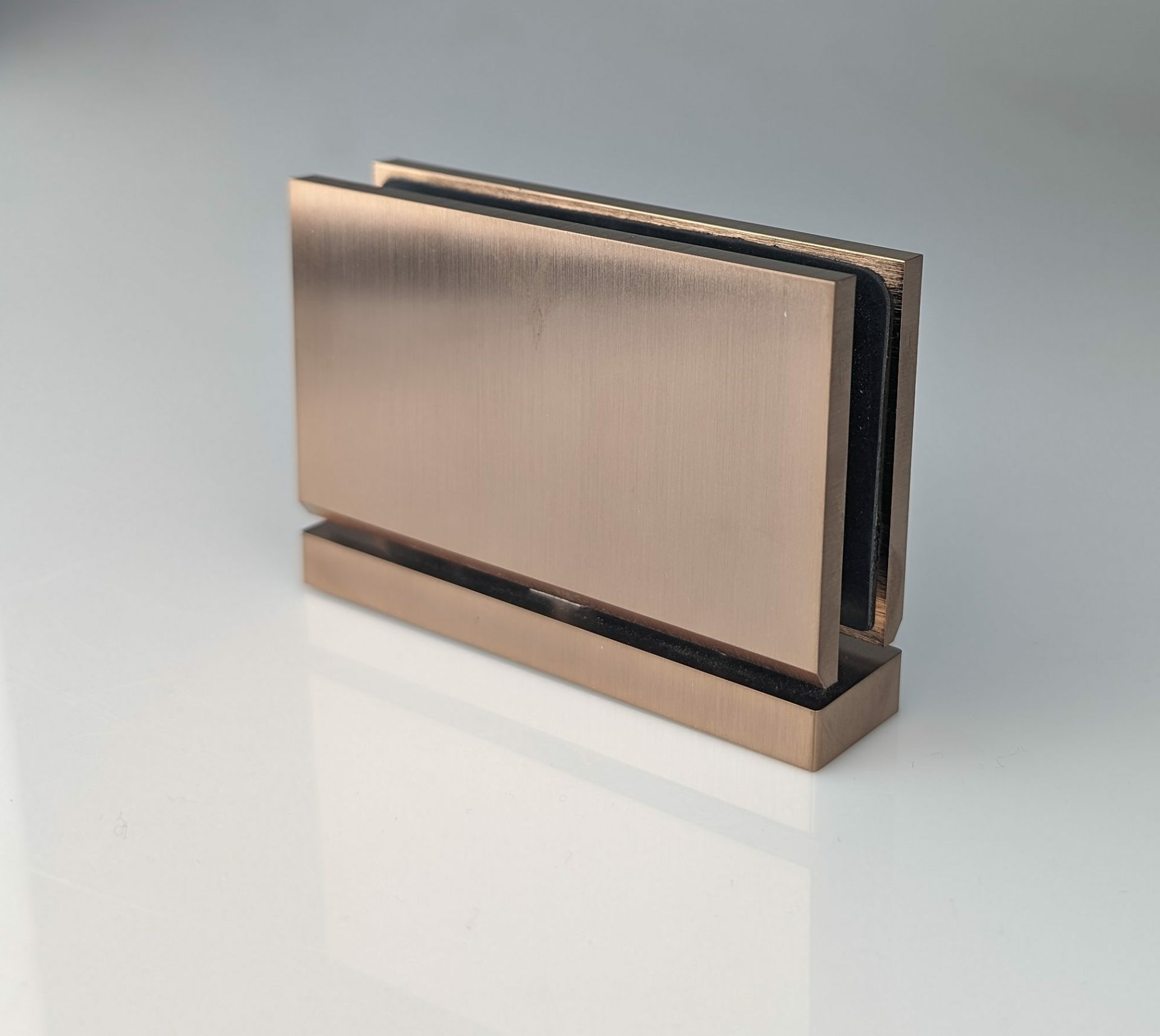Boston shower pivot hinge brushed rose gold
