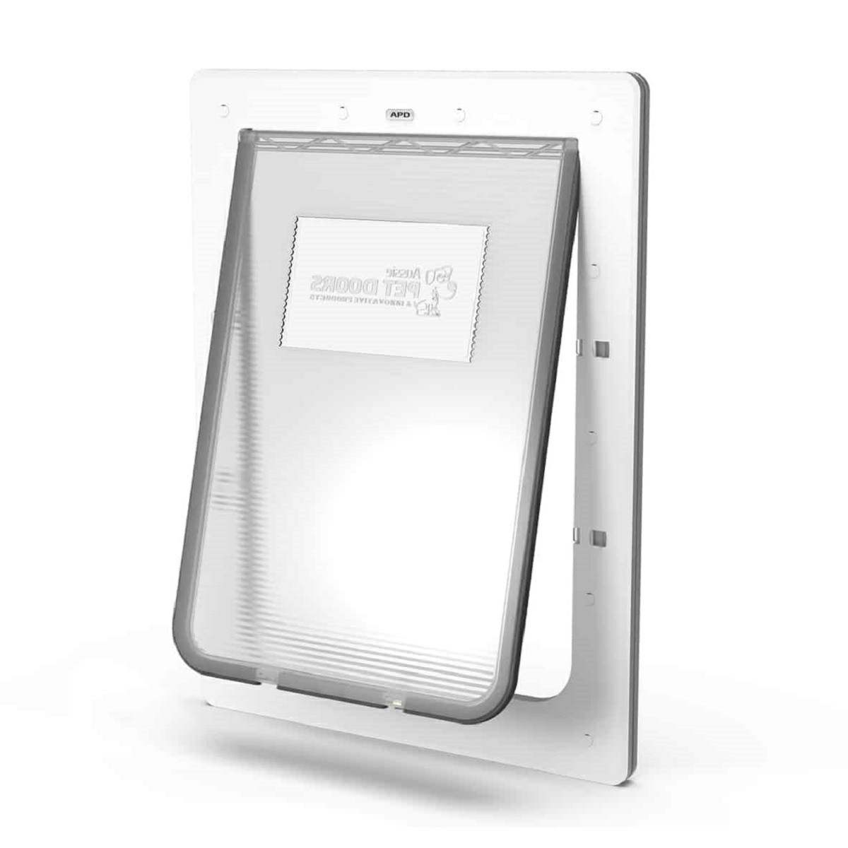Aussie Pet Doors APD Large Rectangle Dog Door For Glass, Screen and Timber Doors – White