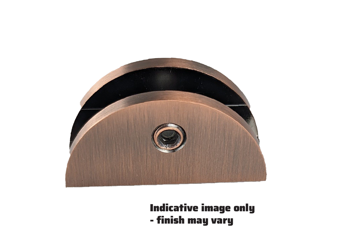 Round bracket for 10mm glass in red colour, finish is indicative only - finish for this product in the title