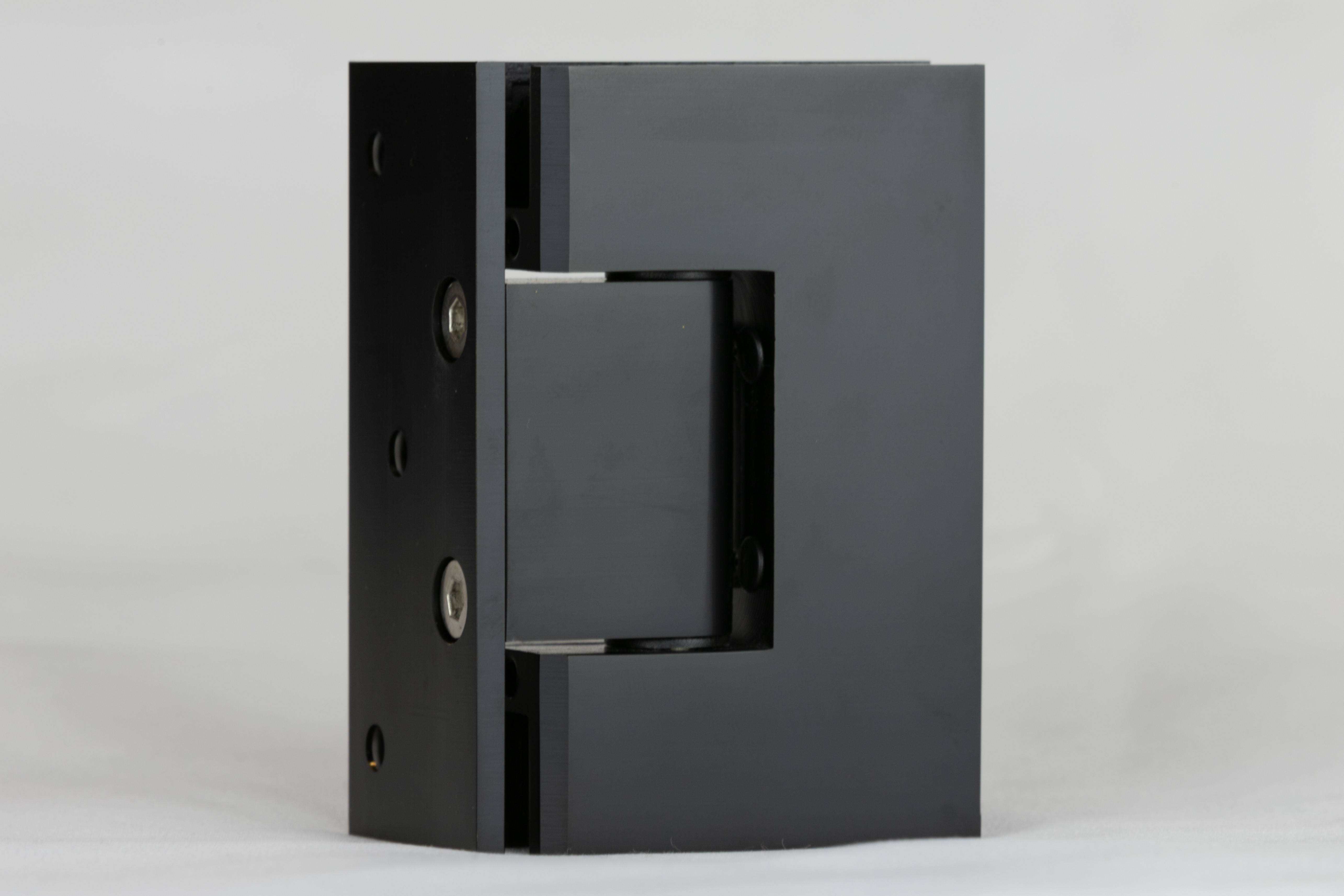 Matt Black L shaped glass to wall hinge